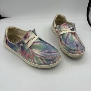 Hey Dude Shoes Womens Size 7 Wendy‎ Tie Dye Rose Candy Slip On